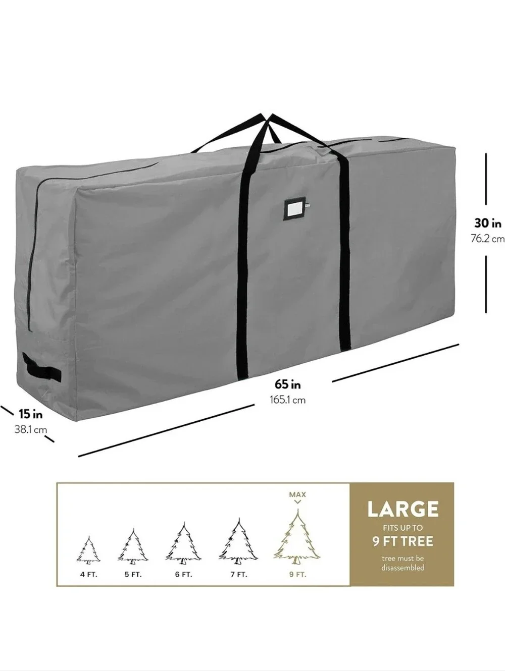 ​Zober Premium Heavy-Duty Large Christmas Tree Storage Bag Fits Up To 9 Ft Trees